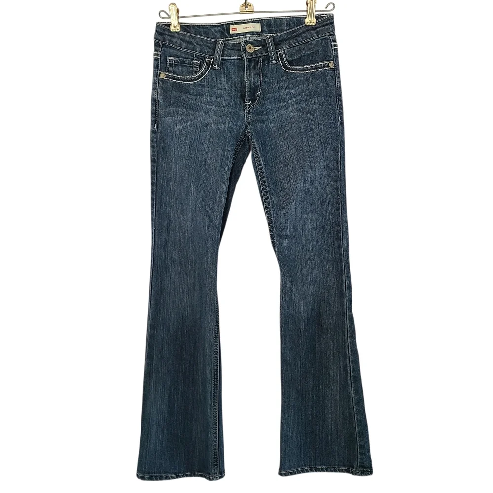 ​Levi's Girls 715 Boot Cut Jeans Medium Wash Adjustable Waist Size 10 Regular